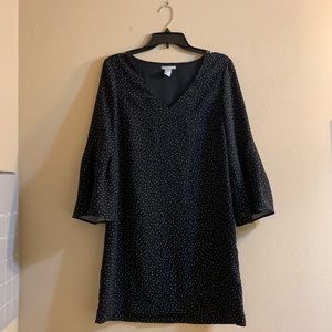 H&M Dotted Dress W/ Ruffled Long Sleeves